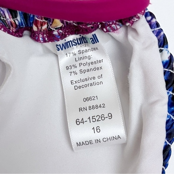 Swimsuits for All Smocked Tie Dye Triangle Bikini Set Size 14/16 - Picture 5 of 10